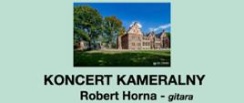 Na zielonym tle u góry data i miejsce koncertu. Poniżej fotografia budynku PSM I i II stopnia w Żaganiu . Poniżej informacje dotyczące programu koncertu oraz składu kwartetu występującego podczas koncertu. Na dole zdjęcia wszystkich członków kwartetu oraz solisty wraz z instrumentami. 