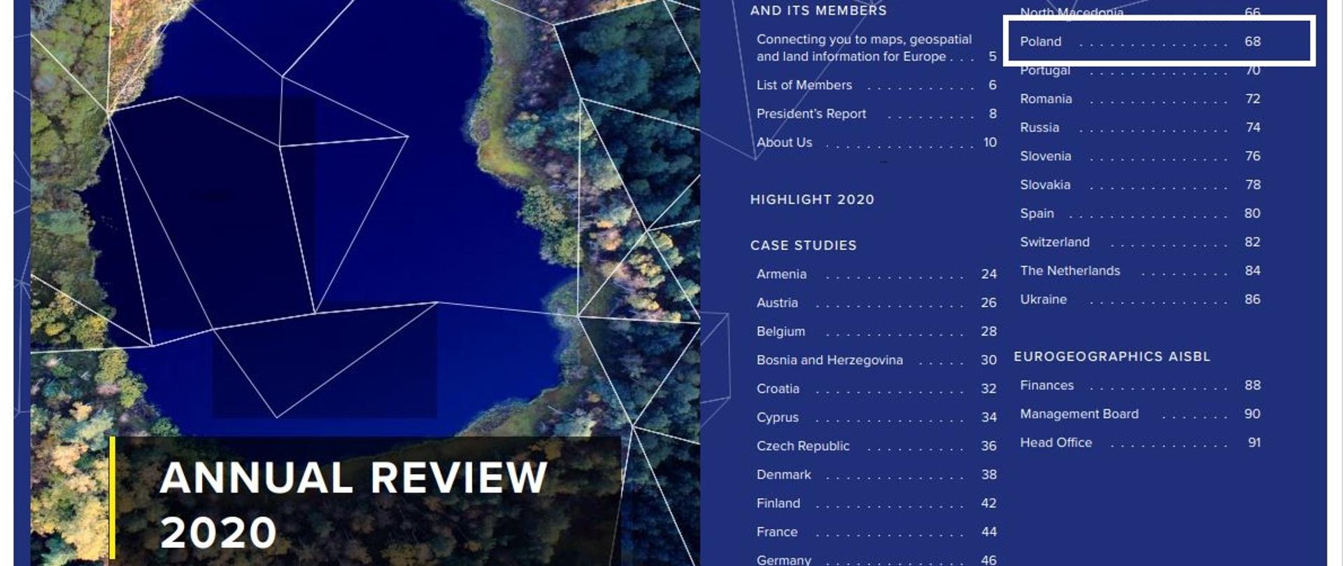 Pictures of content from Eurogeographics Annual review 2020