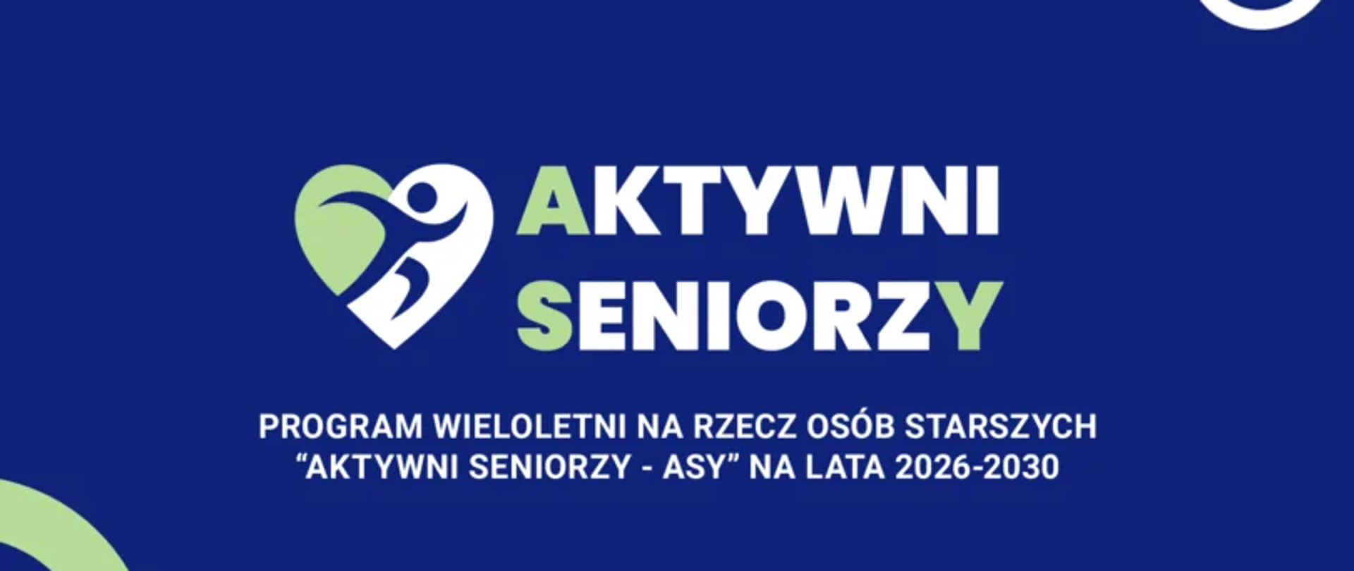 Program wieloletni na rzecz osób starszych - plansza z logotypem programu Aktywni Seniorzy