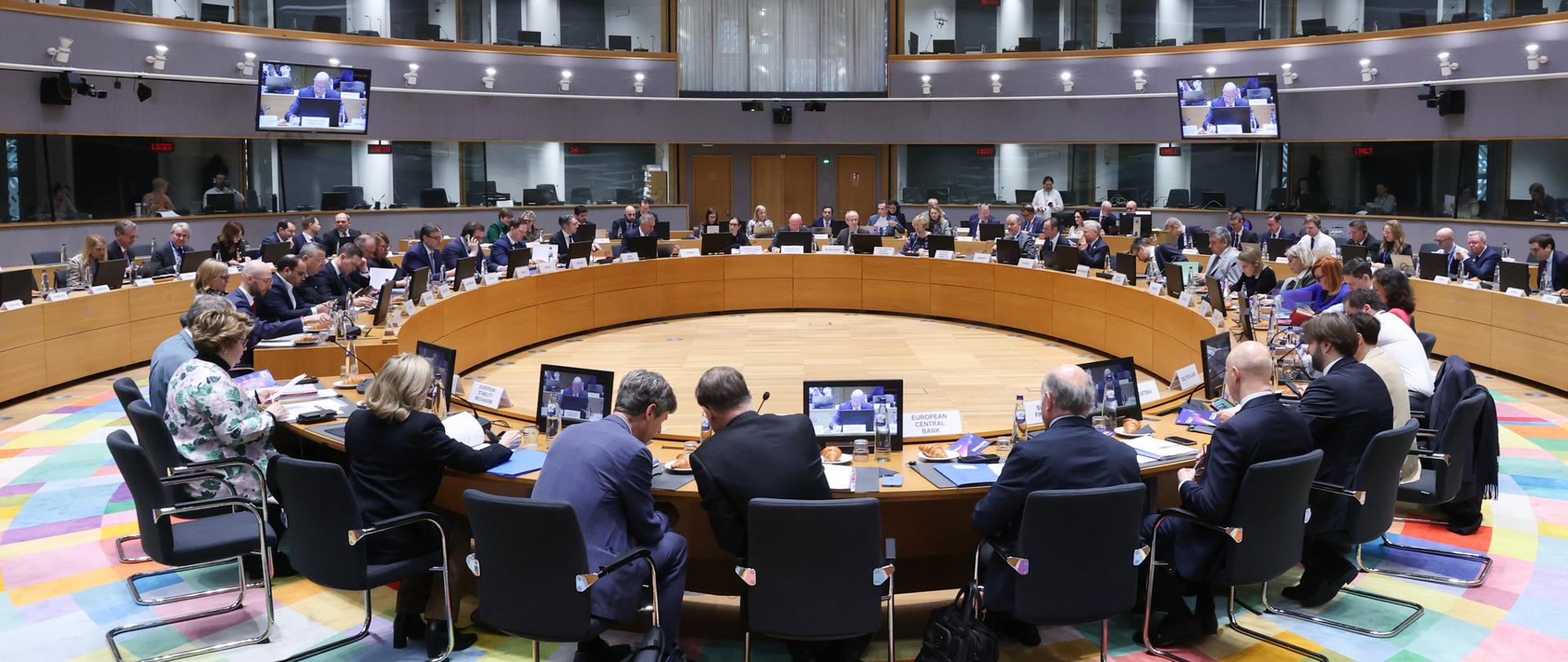 Sala obrad posiedzenia Rady do Spraw Gospodarczych i Finansowych