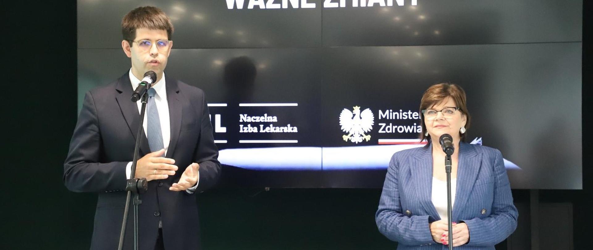 konferencja prasowa minister zdrowia i prezesa NIL