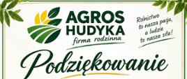Podziękowanie dla firmy Agros Hudyka
