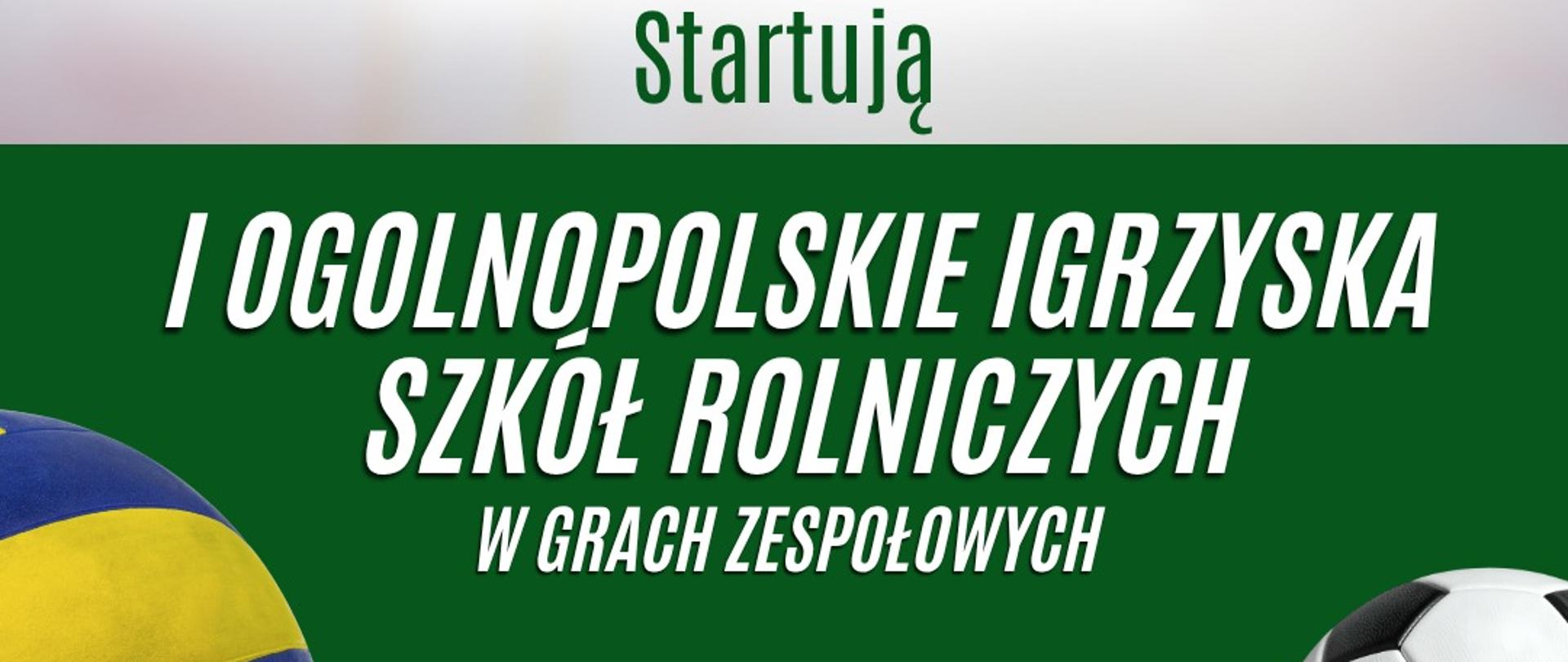 Planka promujący I Ogólnopolskie Igrzyska Szkół Rolniczych w grach zespołowych
