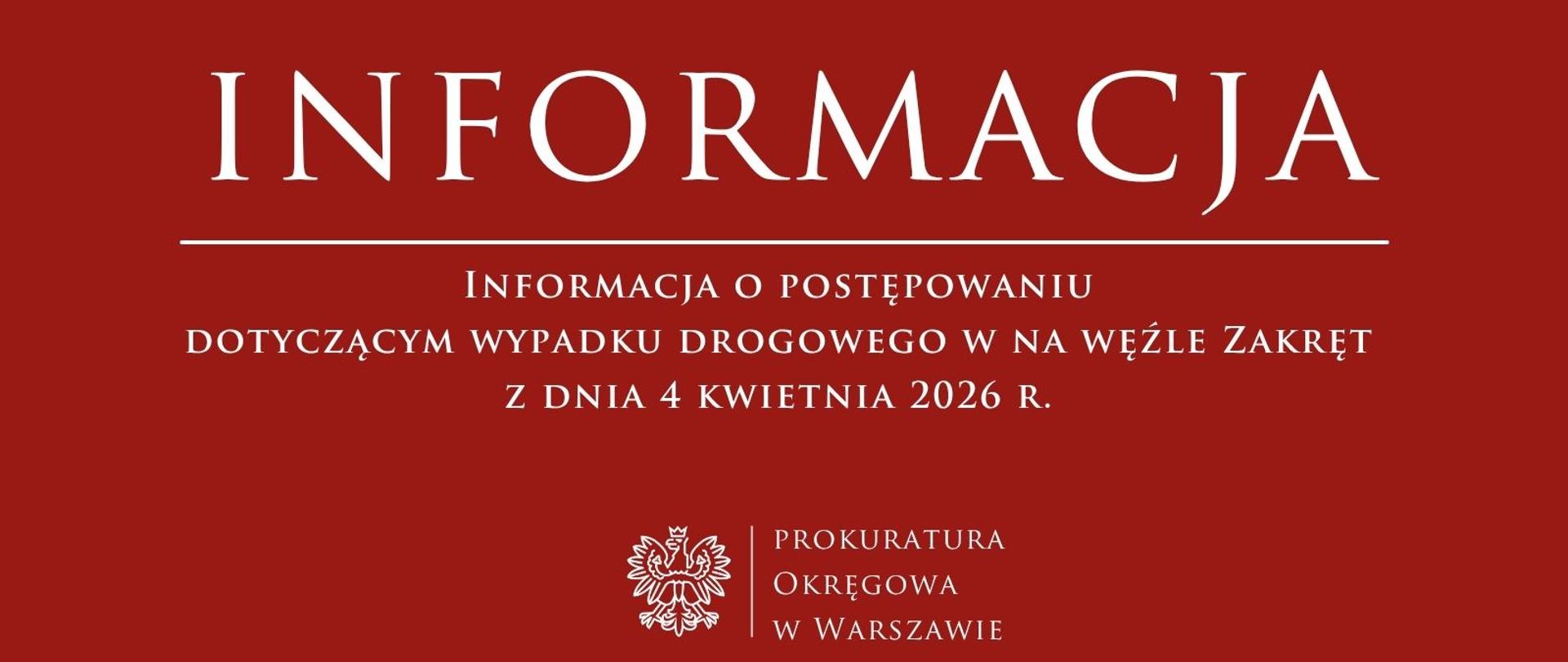 Komunikaty - wypadek Zakręt