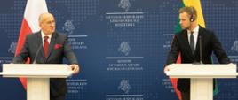 Konferencja prasowa ministra Zbigniewa Raua i ministra spraw zagranicznych Litwy Gabrieliusa Landsbergisa