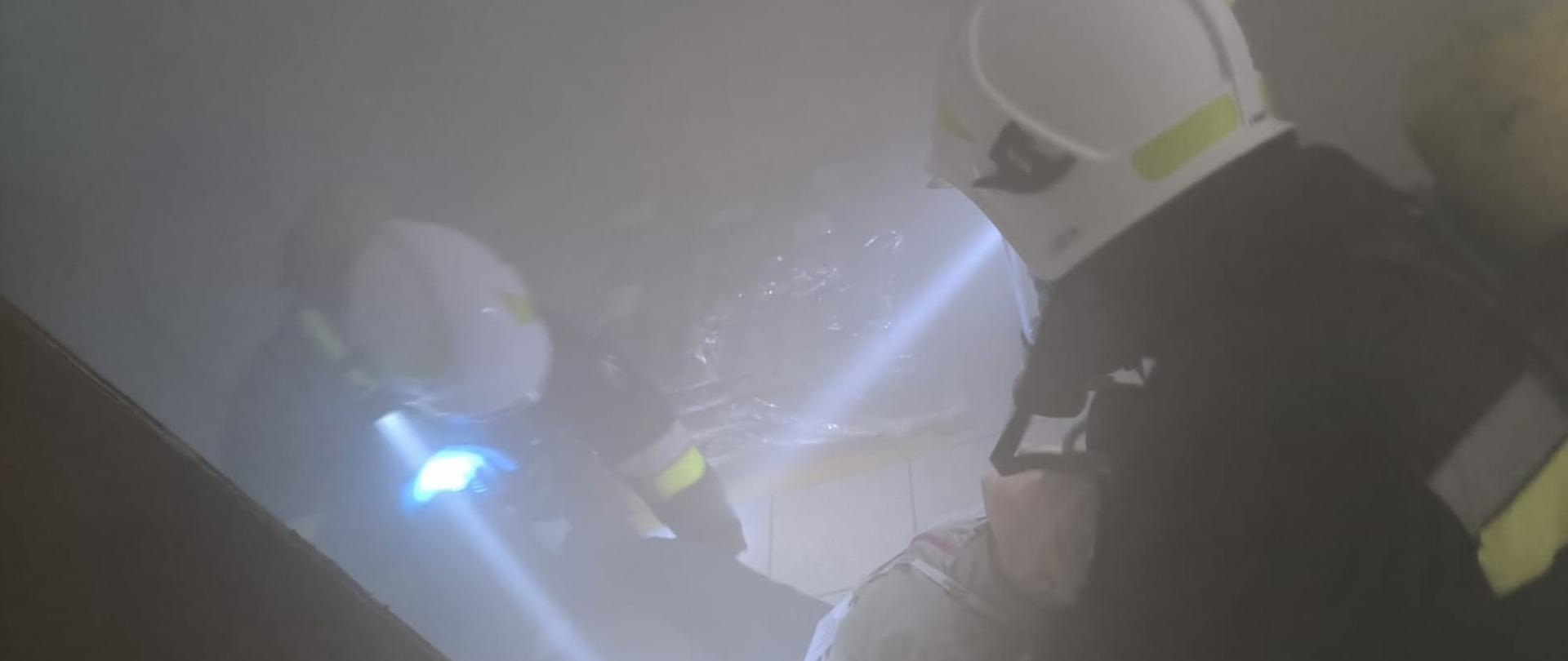 Strażacy podczas ćwiczeń.