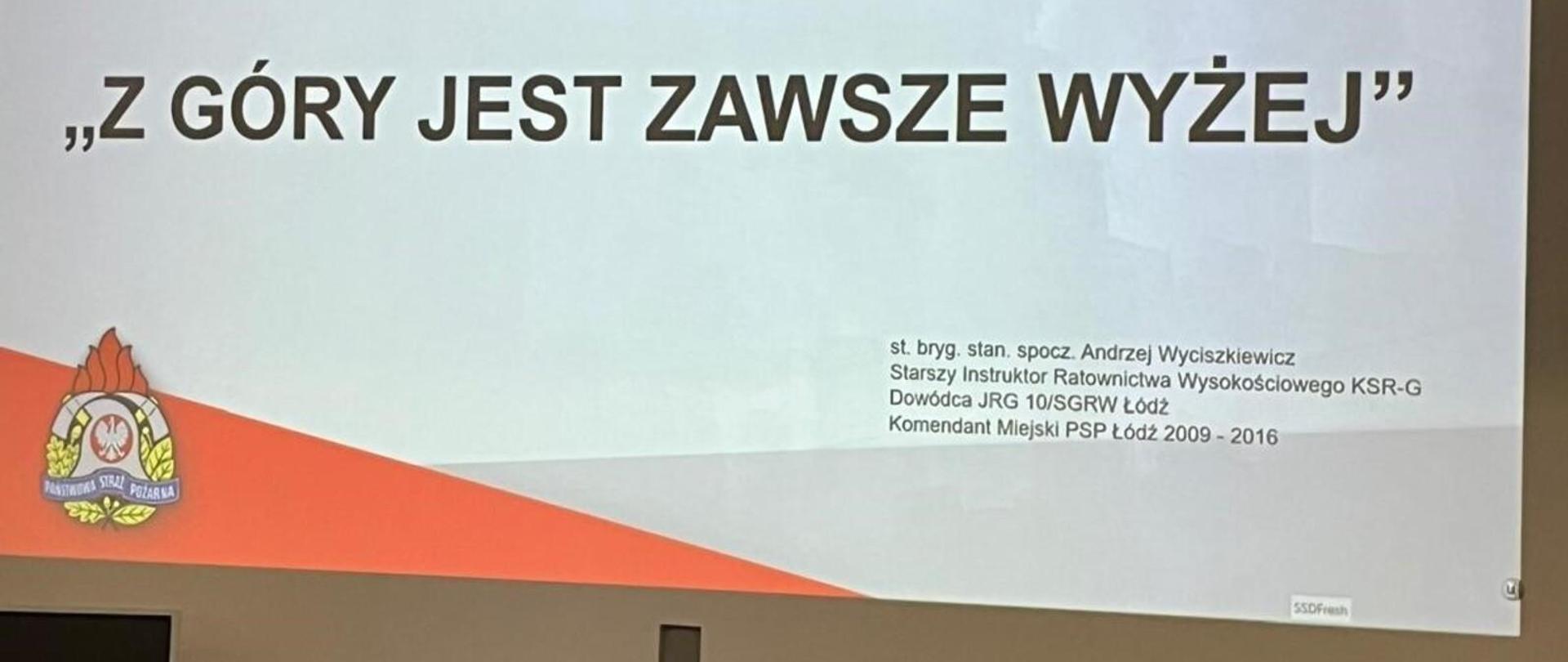 Zajęcia uzupełniające z zakresu organizacji ratownictwa wysokościowego w KSRG