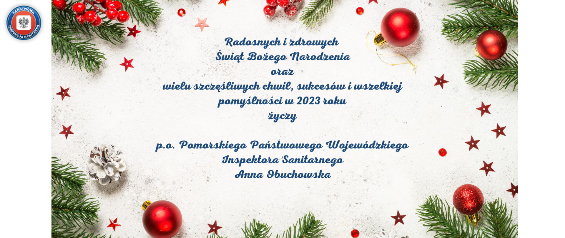 Kartka z życzeniami świątecznymi.