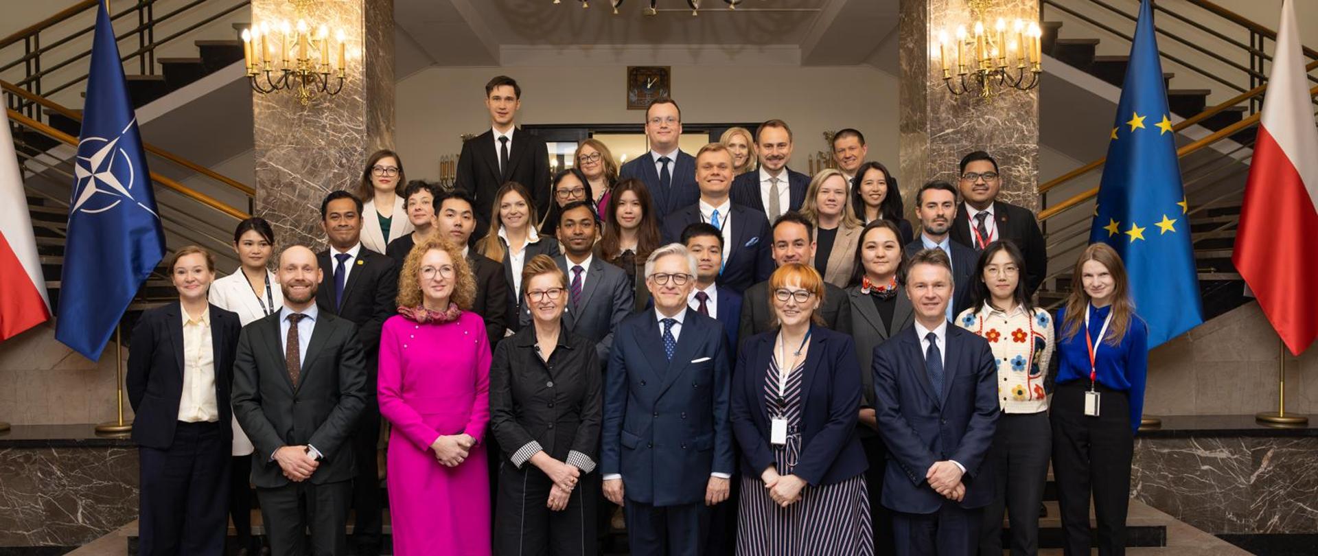 Deputy Minister Artur Harazim with a group of diplomats.