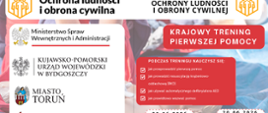 Plakat dot. krajowego treningu pierwszej pomocy - Galeria Copernicus i Plaza w Toruniu, 20 czerwiec 2026r.