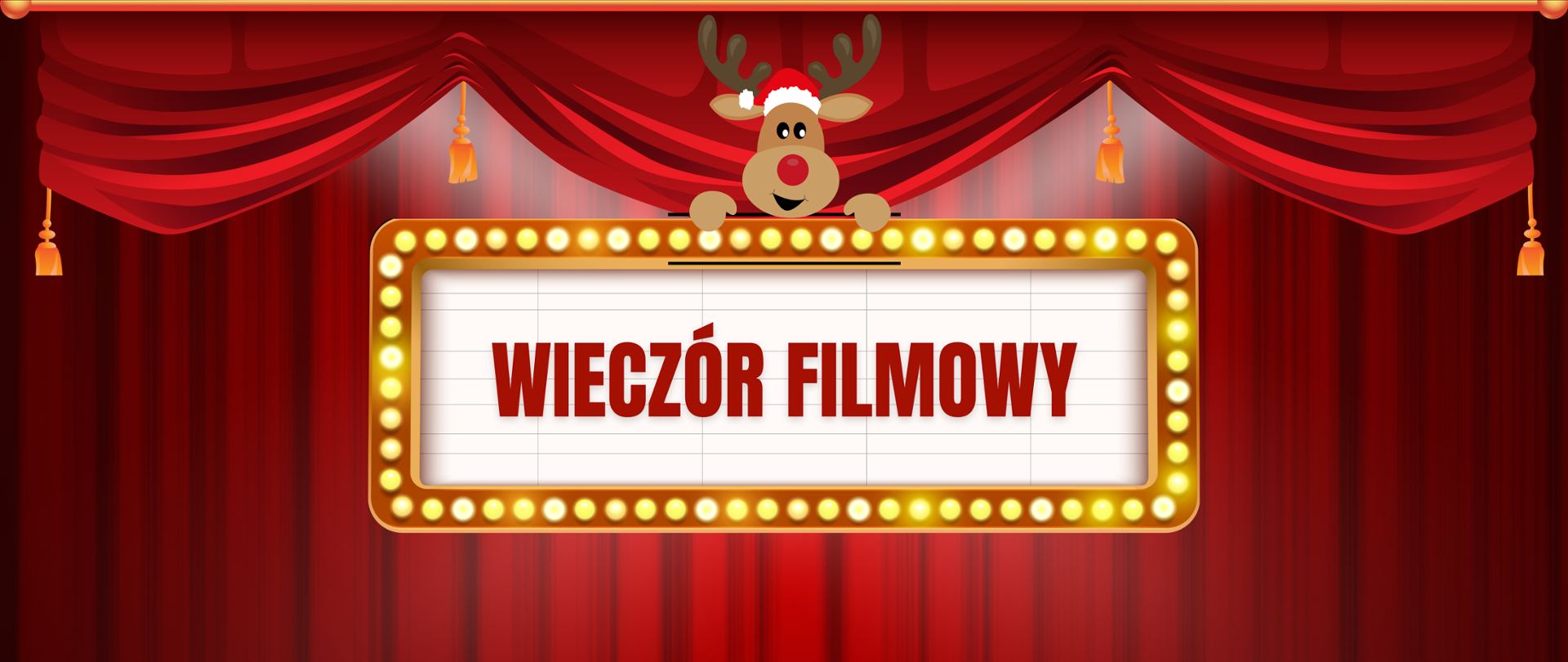 renifer i plakat wieczór filmowy