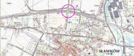 Lokalizacja przebudowy skrzyżowania wraz z budową sygnalizacji świetlnej na skrzyżowaniu DK94 z ul. Okradzionowską w Sławkowie.