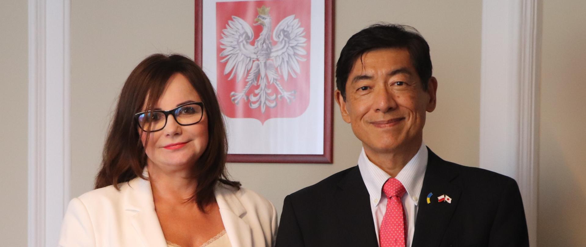 spotkanie ambasadora Japonii w Polsce Akio MIYAJIMA z wicewojewodą podkarpackim Jolantą Sawicką