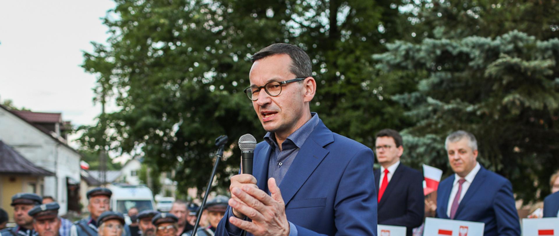 Premier podczas przemówienia.