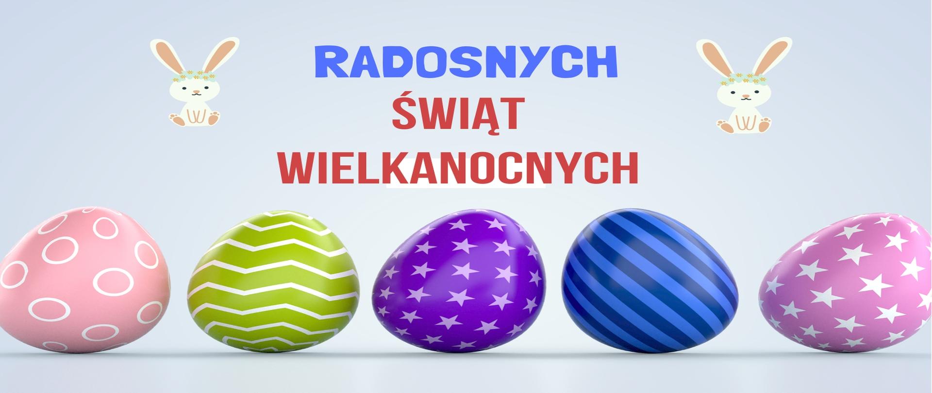Kolorowy napis Radosnych Świąt Wielkanocnych