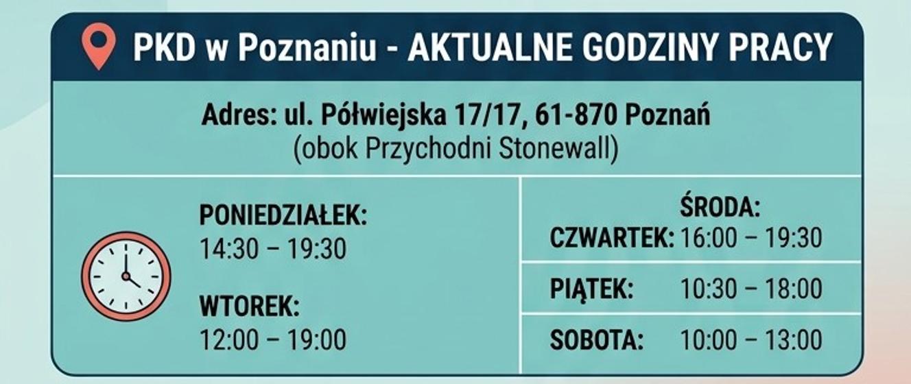 Nowe godziny pracy Punktu Konsultacyjno-Diagnostycznego w Poznaniu