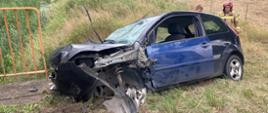 Wypadek Laskowa - uszkodzony pojazd