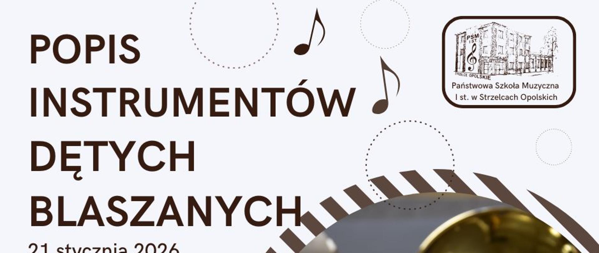 Popis instrumentów dętych blaszanych 21 stycznia 2026 (środa) godz. 16:00 w sali koncertowej