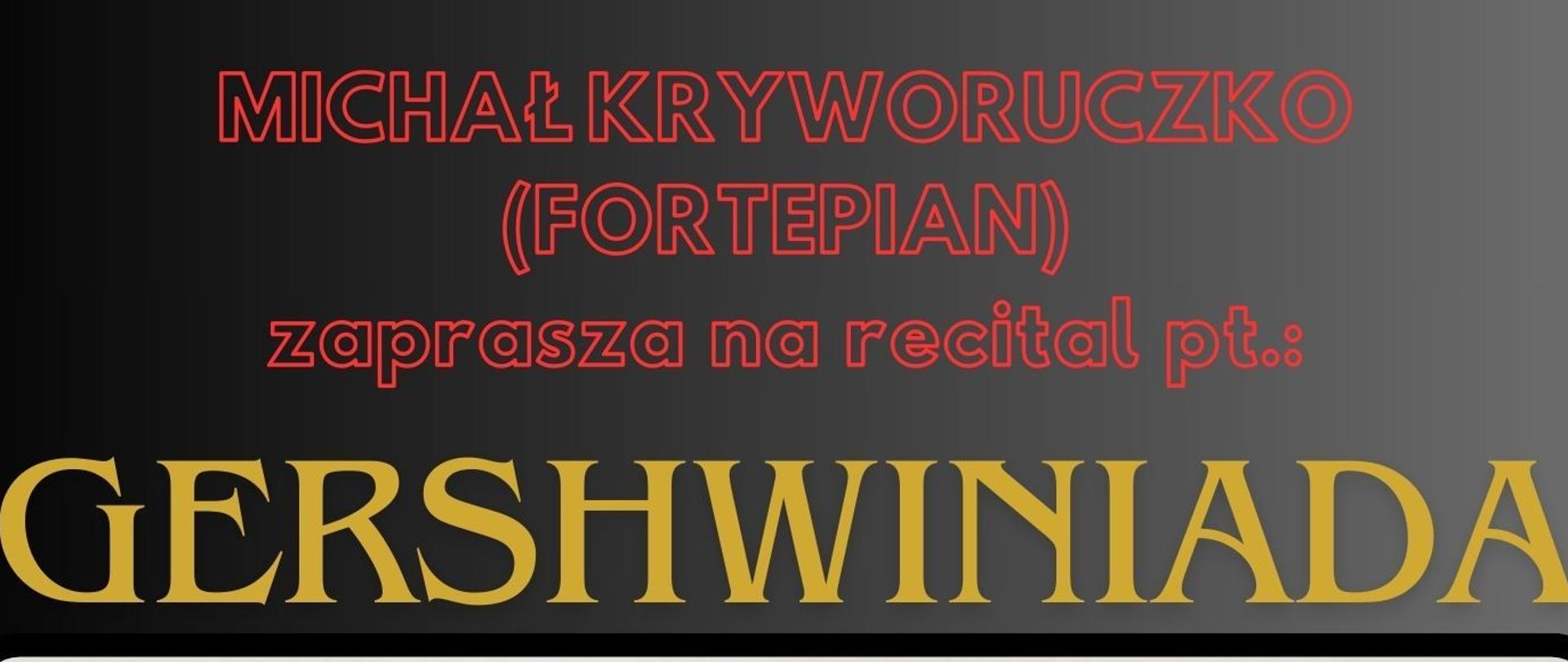 Plakat. Na czarno-szarnym tle, na górze plakatu nazwisko występującego, poniżej nazwa imprezy. Pod tekstem obrazek przedstawiający kompozytora przy fortepianie oraz osobę towarzyszącą, która sporządza notatki. Pod obrazkiem program koncertu oraz miejsce, godzina i data.