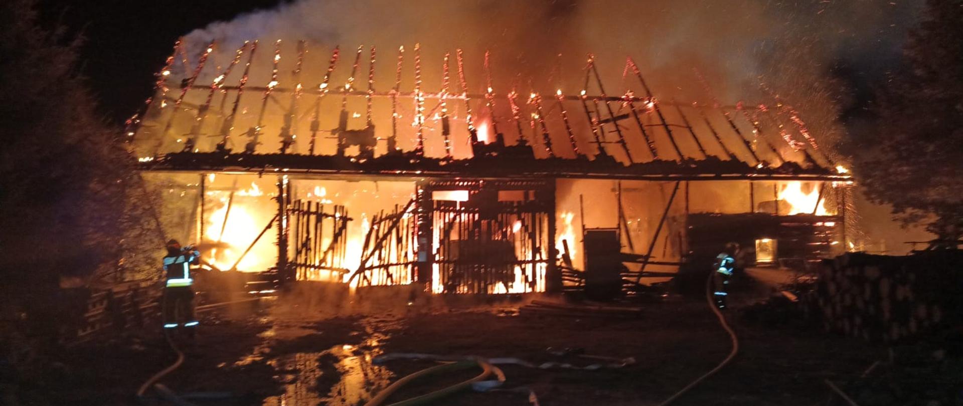 Pożar budynku gospodarczego