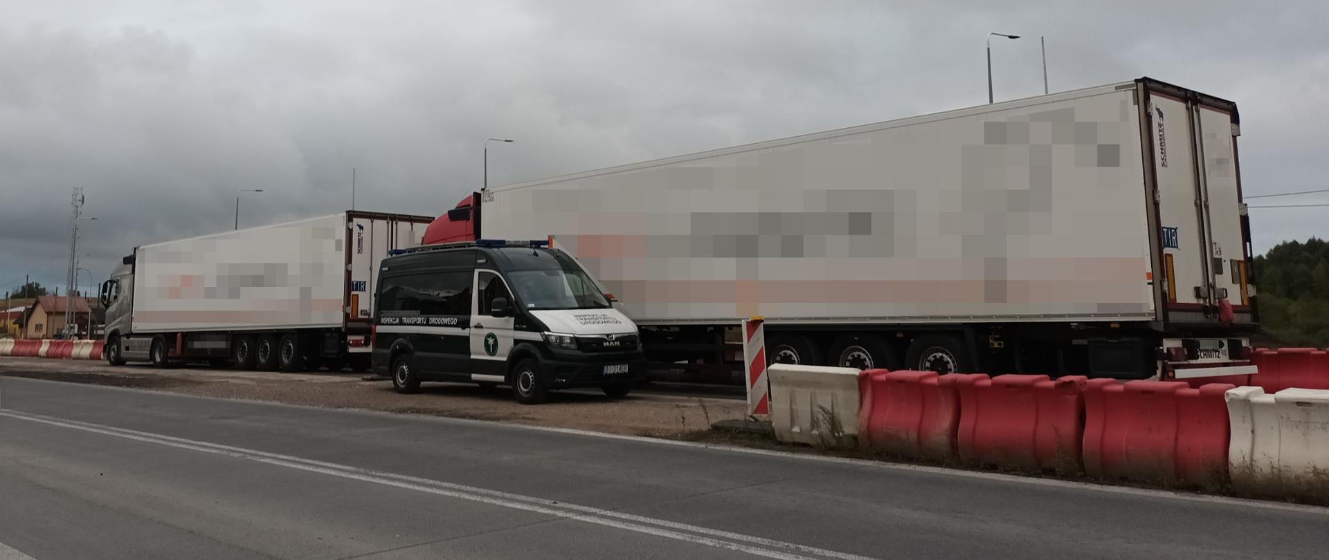 Zatrzymane 2 pojazdy ciężarowe na punkcie kontrolnym w Budzisku