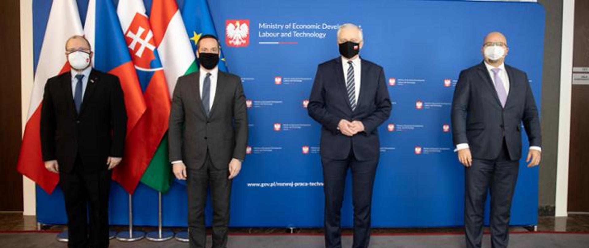 Prime Minister Jarosław Gowin met the ambassadors of the Visegrad Group countries group picture