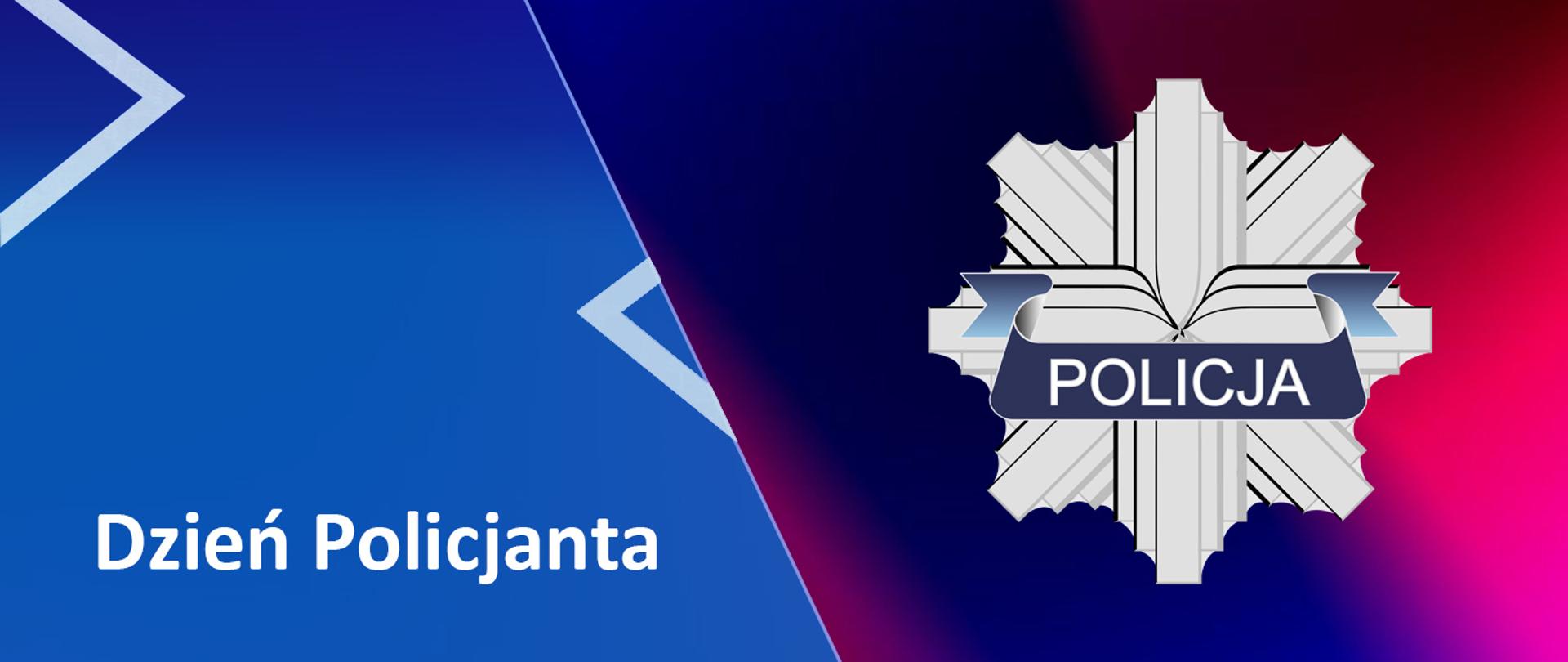 Baner z napisem Dzień Policjanta i godłem Policji