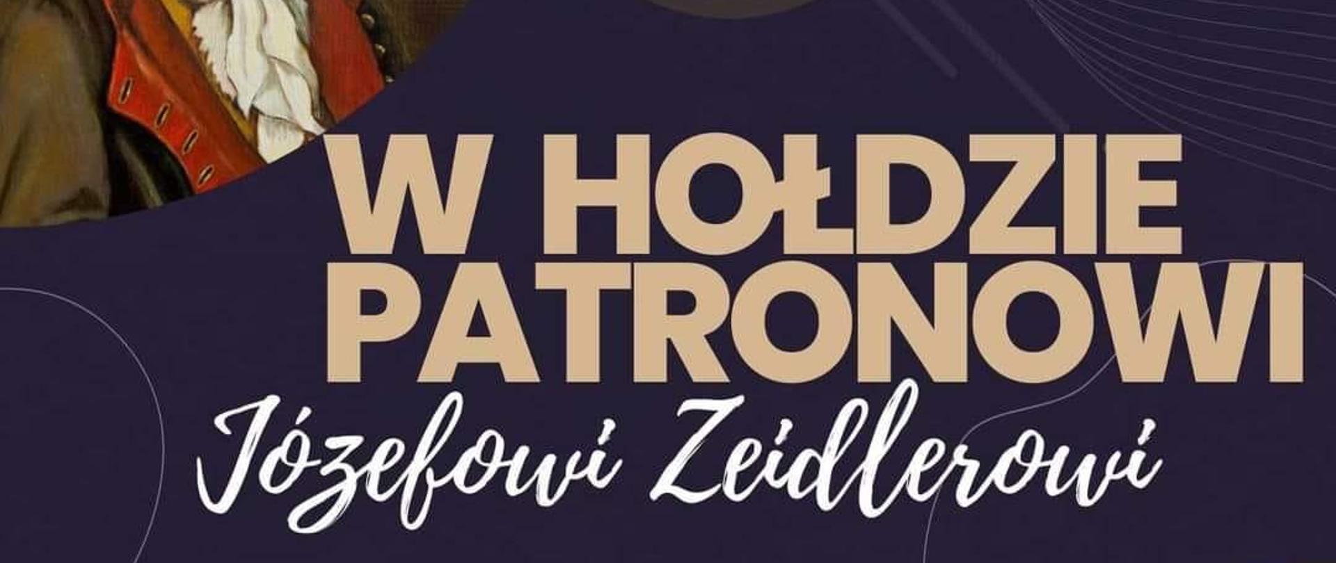 W lewym górnym rogu widać postać Józefa Zeidlera - patrona szkoły. W prawym dolnym rogu znajduje się zdjęcie bazyliki Świętogórskiej. Po lewej stronie wymienieni zostali wykonawcy. Na dole termin i miejsce, a na środku tytuł wydarzenia. 