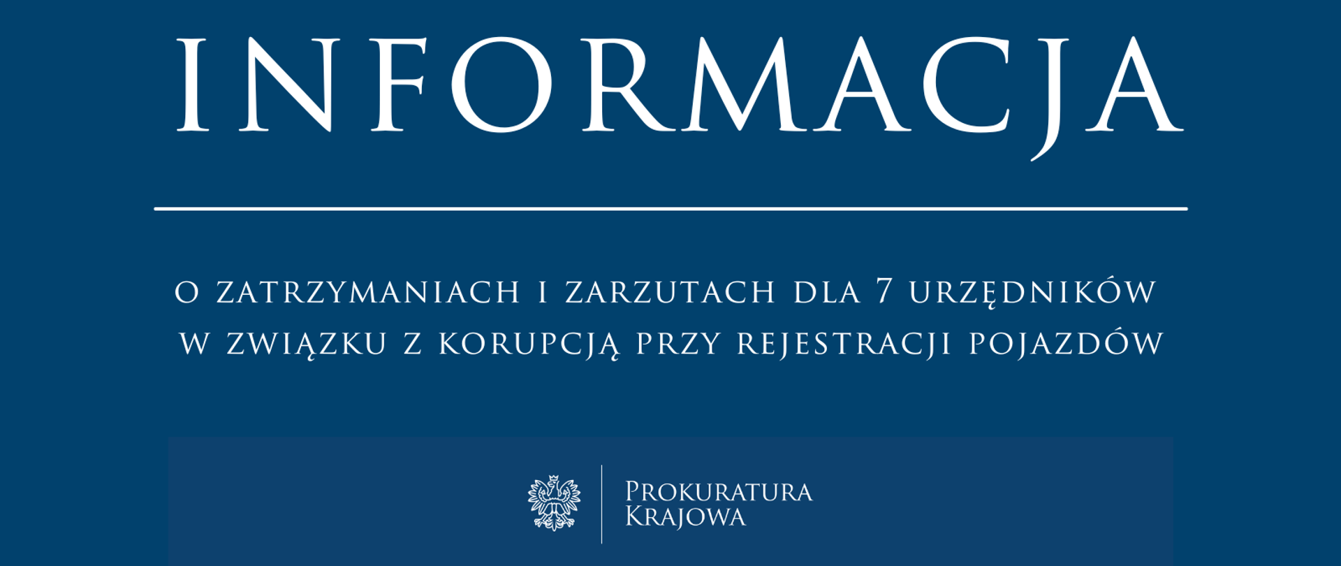 o zatrzymaniach i zarzutach dla 7 urzędników w związku z korupcją przy rejestracji pojazdów