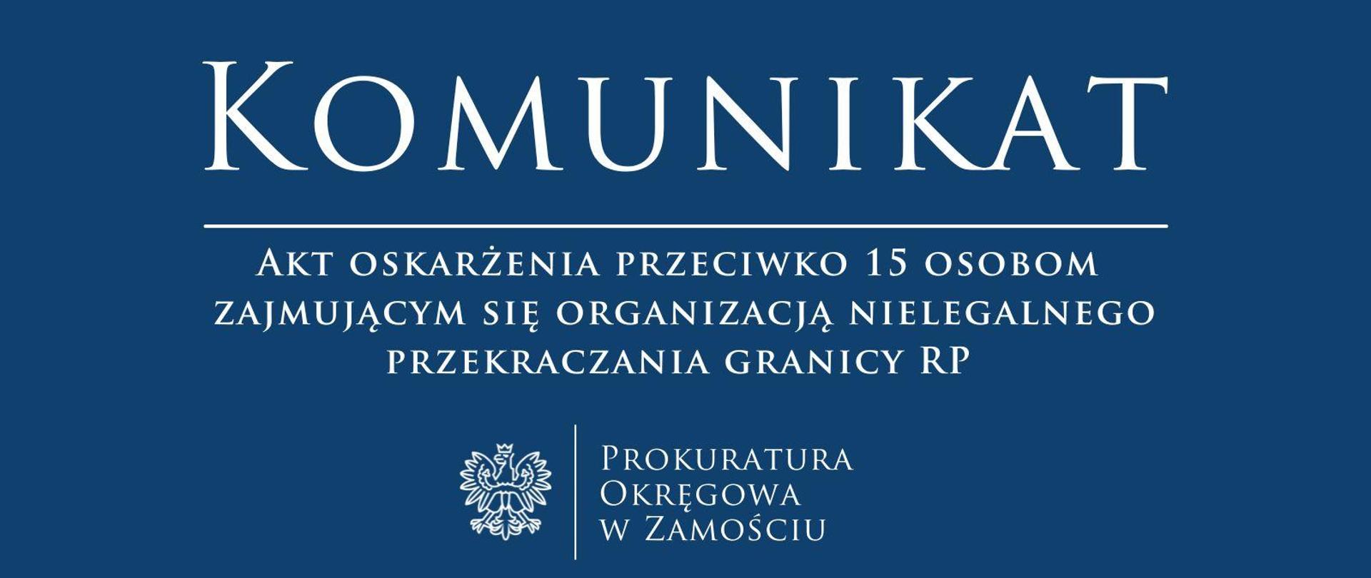 Komunikat w sprawie o przemyt ludzi