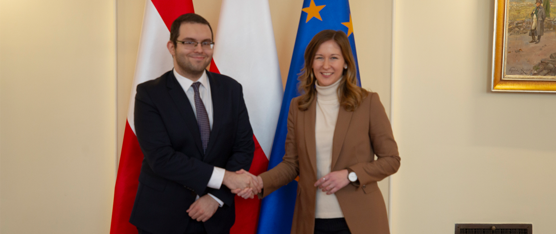 Spotkanie Ministra Piotra Mazurka z Minister Claudią Plakolm