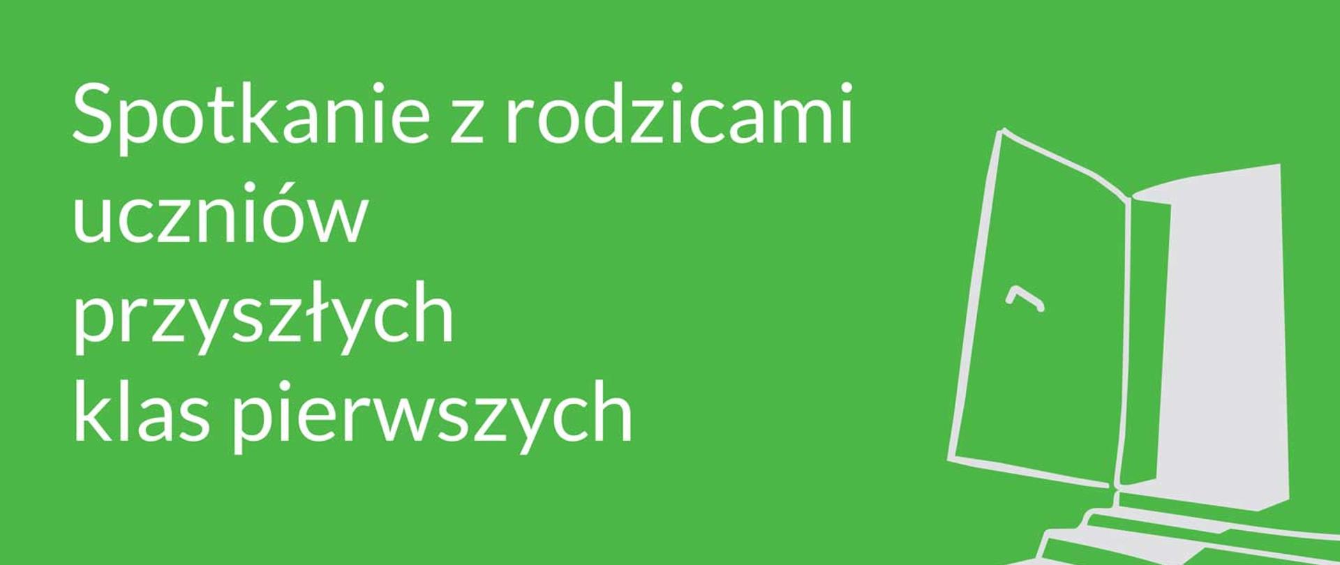 Biały napis na zielonym tle