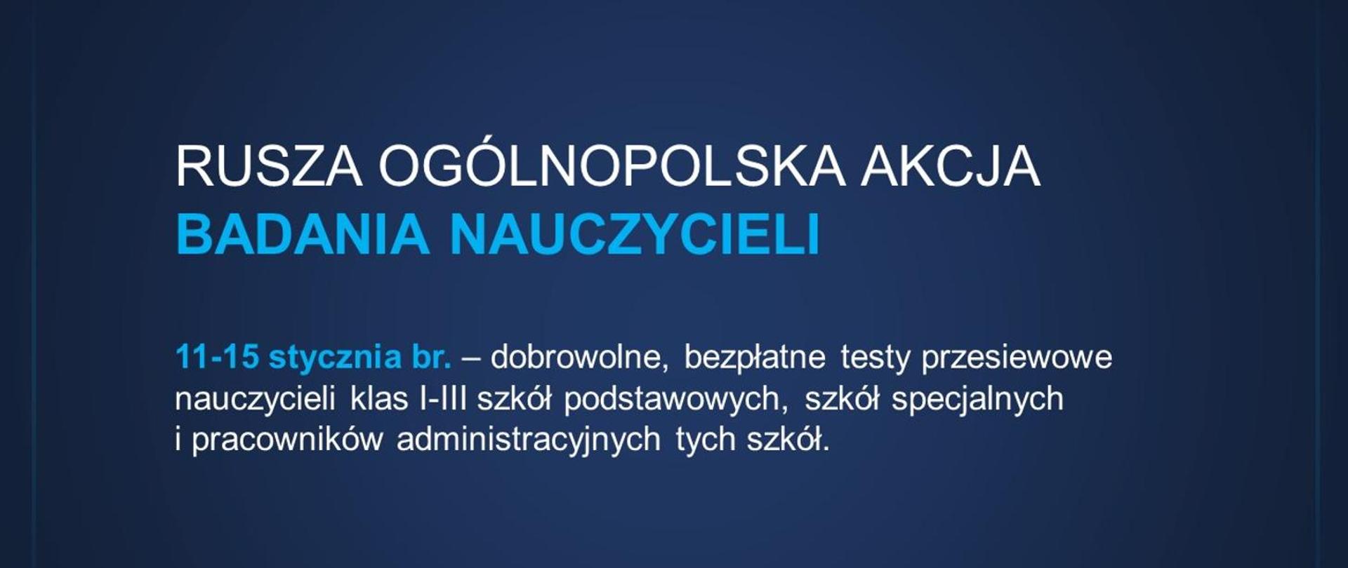 Rusza ogólnopolska akcja badania nauczycieli