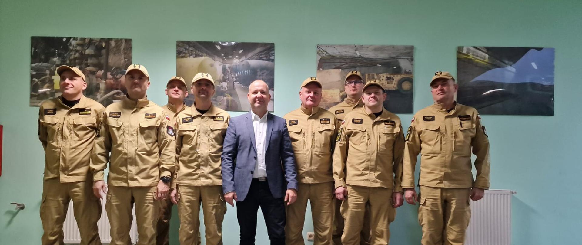 Wizyta KM PSP w Legnicy w kopalni KGHM Rudna