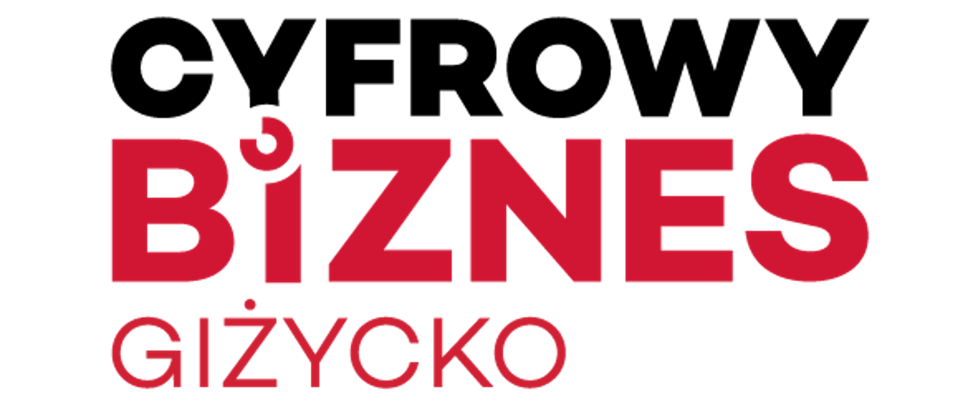 Grafika z napisem czarno-czerwonym Cyfrowy Biznes Giżycko