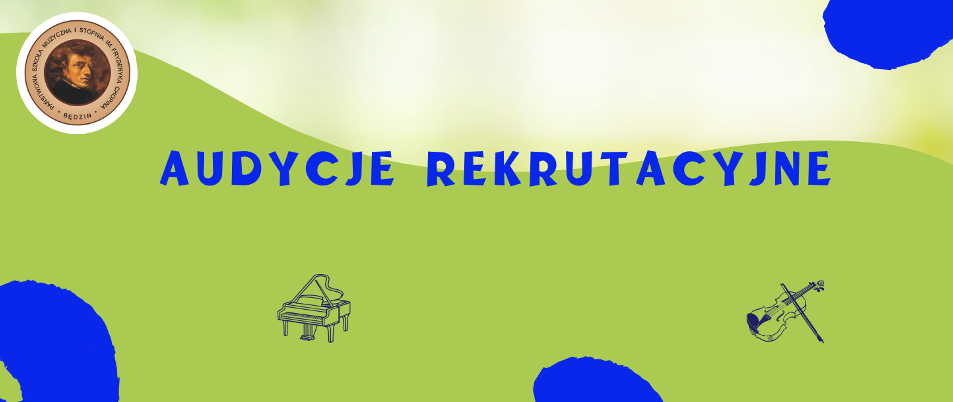 baner na zielonym tle, logo, napis