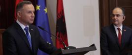 Konferencja prasowa Prezydentów Polski i Albanii