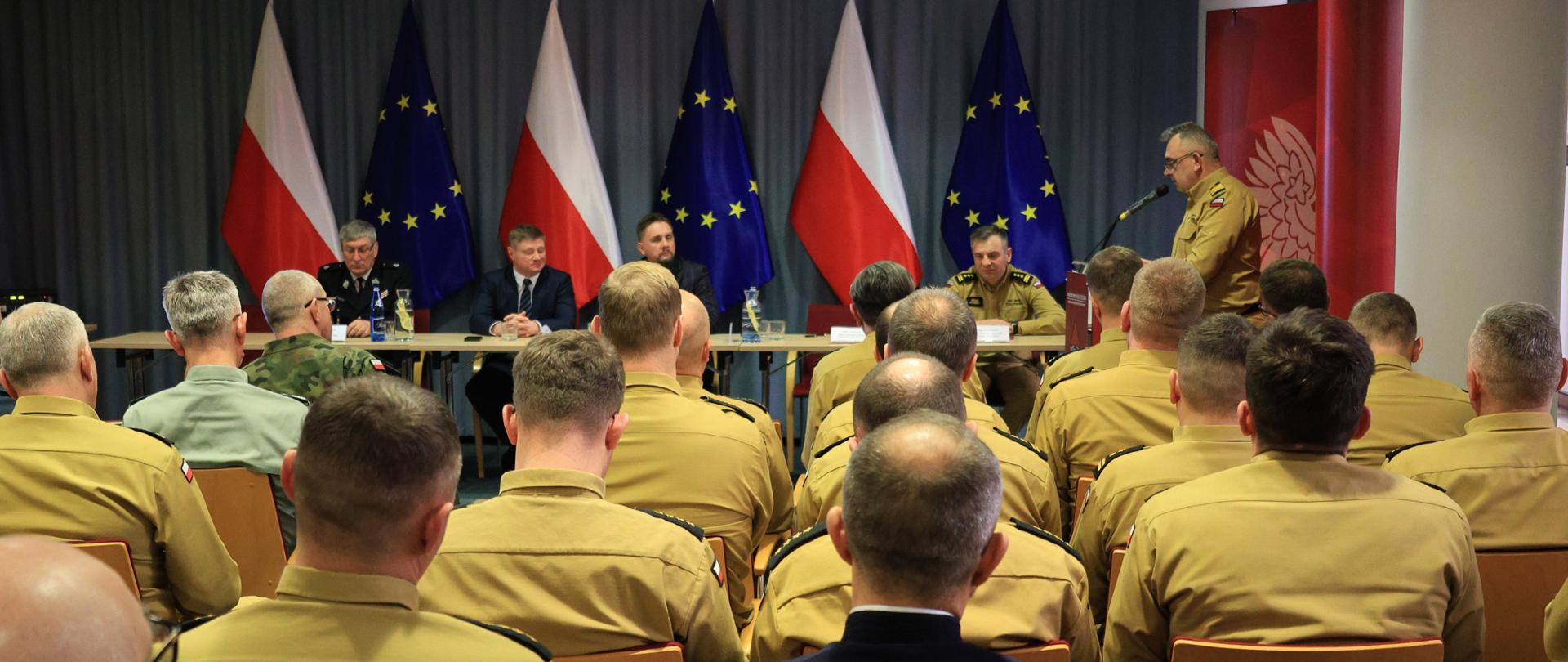 Narada roczna kadry kierowniczej PSP z terenu województwa podlaskiego - przemówienie nadbryg. Józefa galicy podczas narady