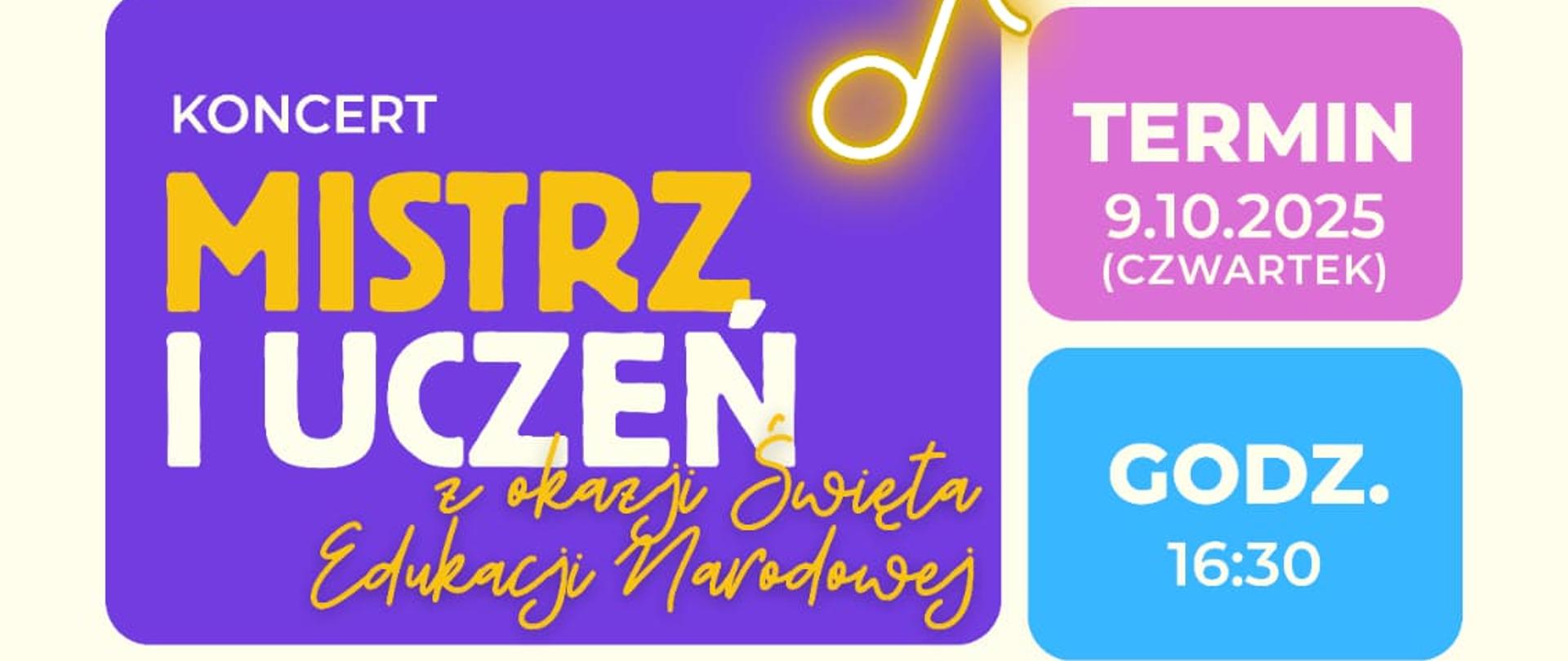 Koncert "Mistrz i uczeń" z okazji Święta Edukacji Narodowej