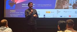 Piotr Domalewski during Q&A at the Spazju Kreattiv.