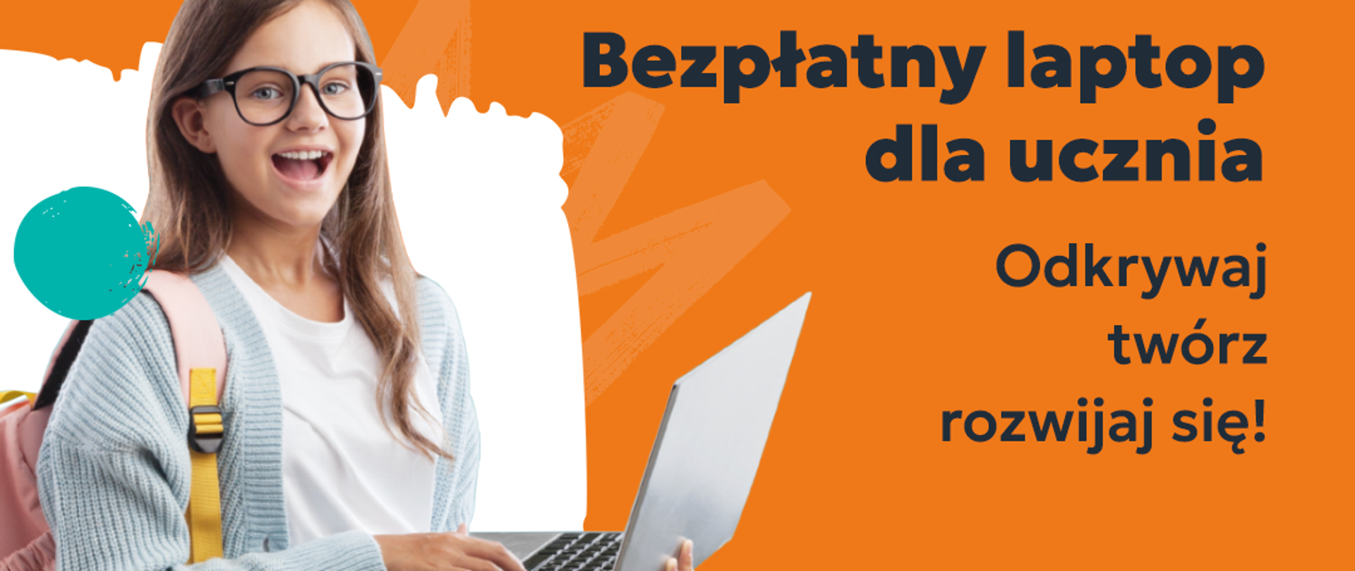 Banner projektu Ministerstwa Cyfryzacji Bezpłatny laptop dla ucznia