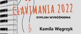 Wyróżnienie na I ogólnopolskim konkursie Clavimania 2022 dla Kamili Węgrzyk