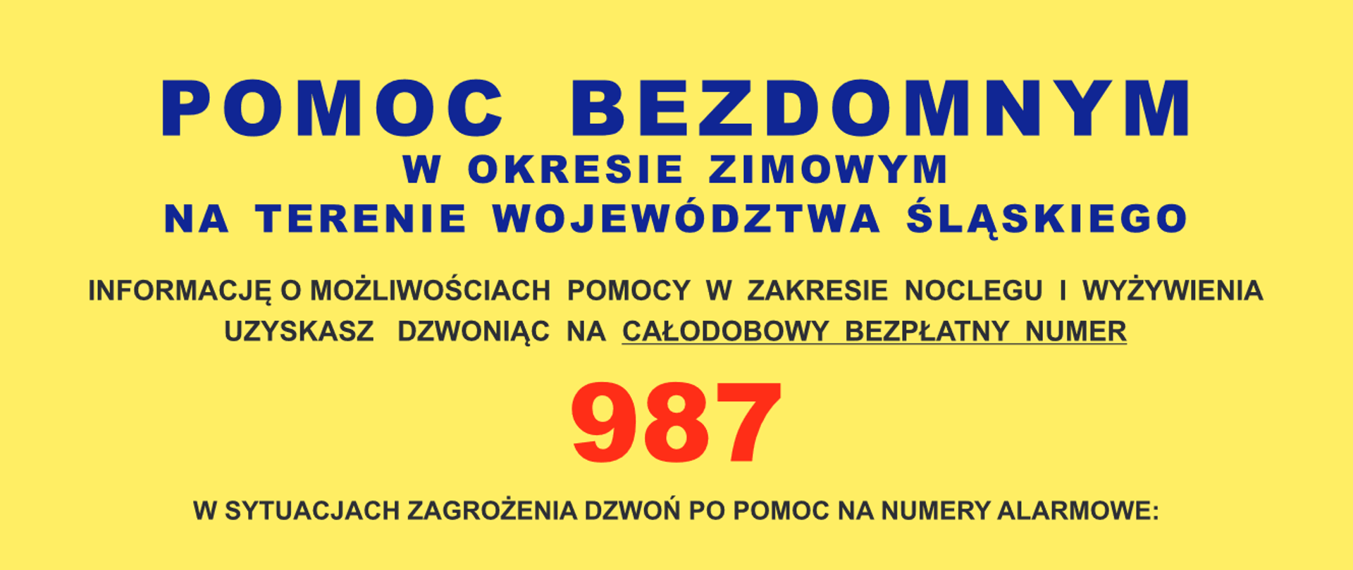 Pomoc bezdomnym w okresie zimowym na terenie województwa śląskiego
