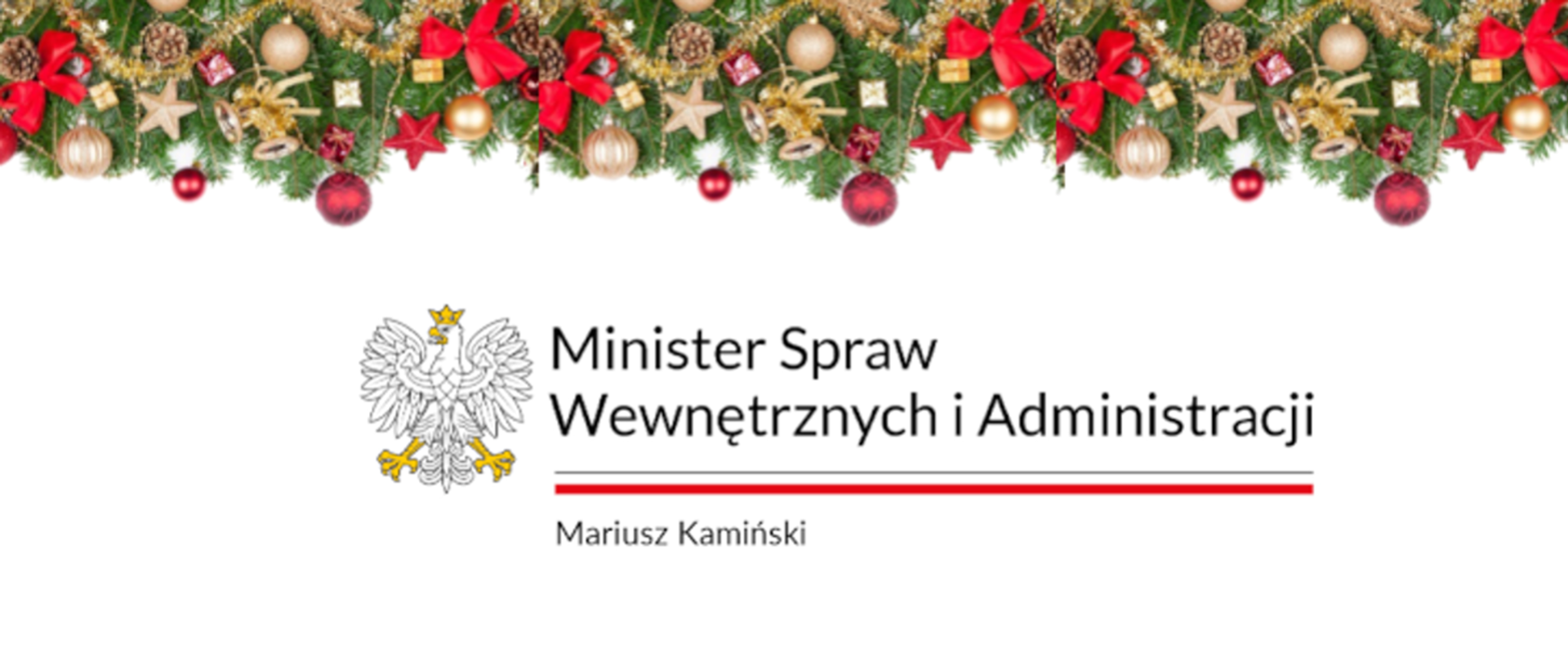 Życzenia Bożonarodzeniowe Ministra Spraw Wewnętrznych i Administracji