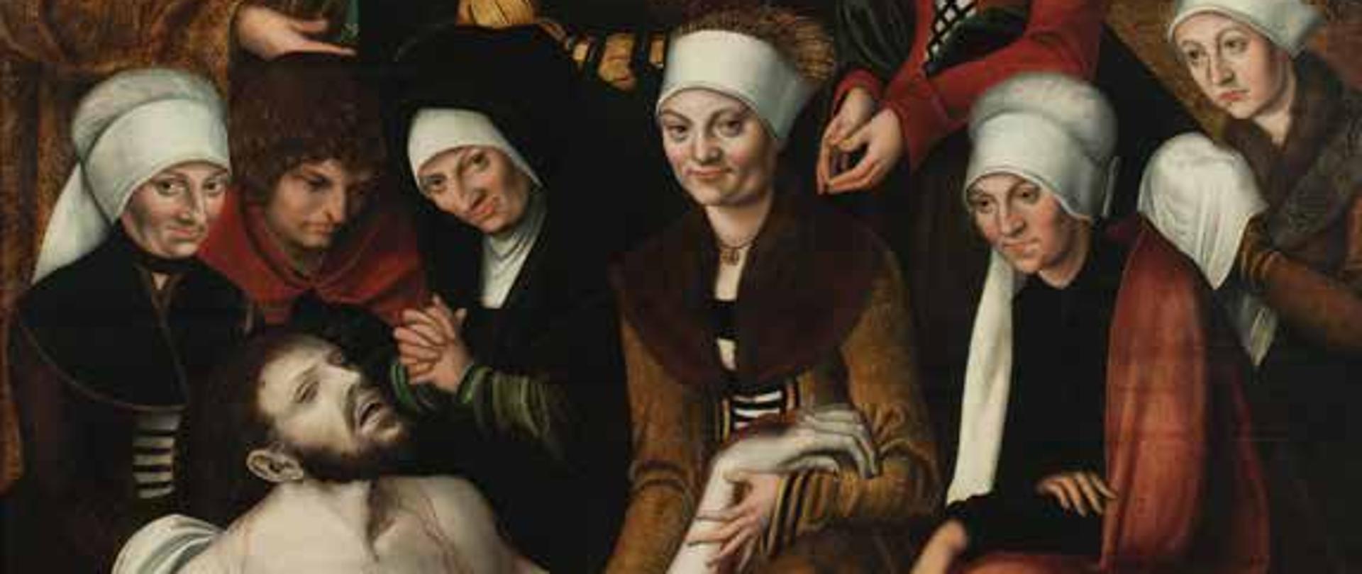 Warsztat Lucasa, Cranacha starszego, Opłakiwanie Chrystusa, 2 poł. lat 30. XVI w., tempera, deska / Muzeum Narodowe we Wrocławiu – depozyt Skarbu Państwa