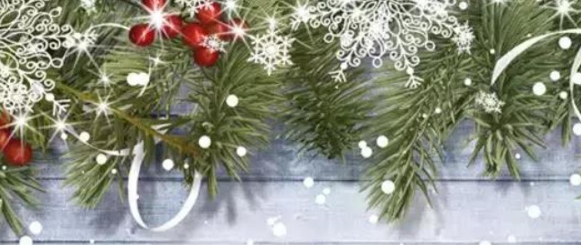 Na zdjęciu są życzenia świąteczne i noworoczne