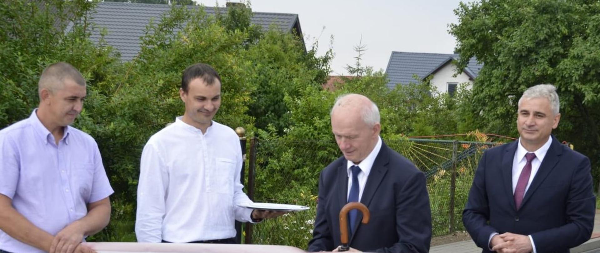 osoby, wstęga, nożyczki, droga