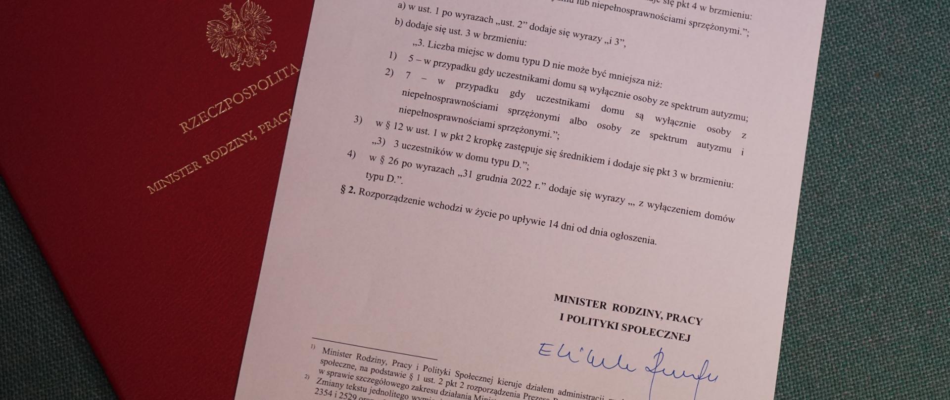 Podpisane rozporzadzenie