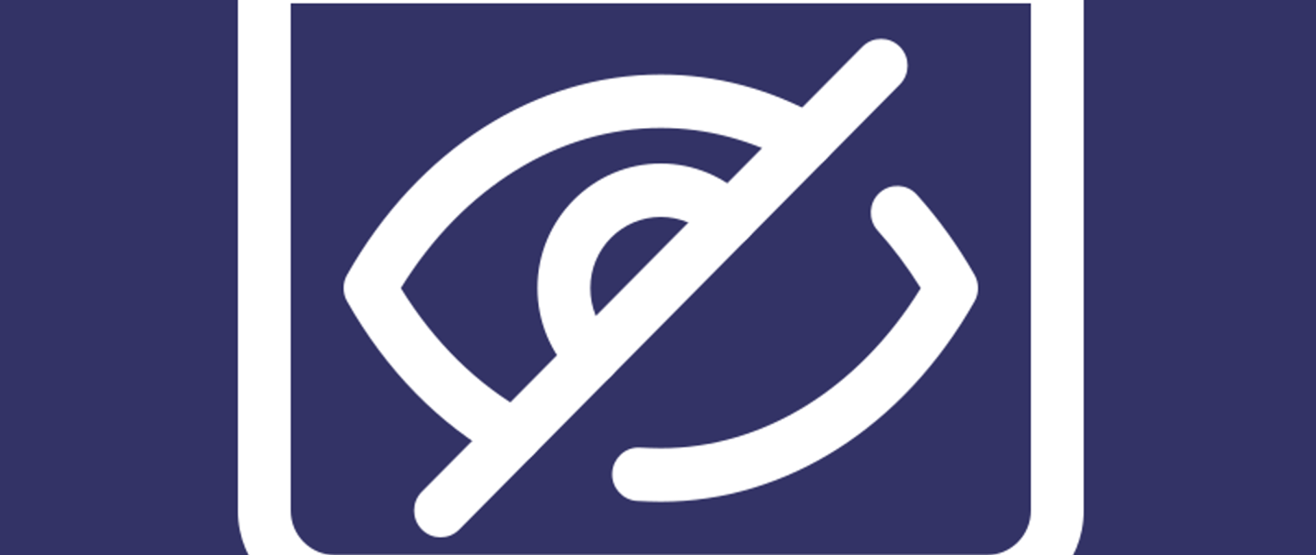 przekreślone oko oznaczające deklarację dostępności