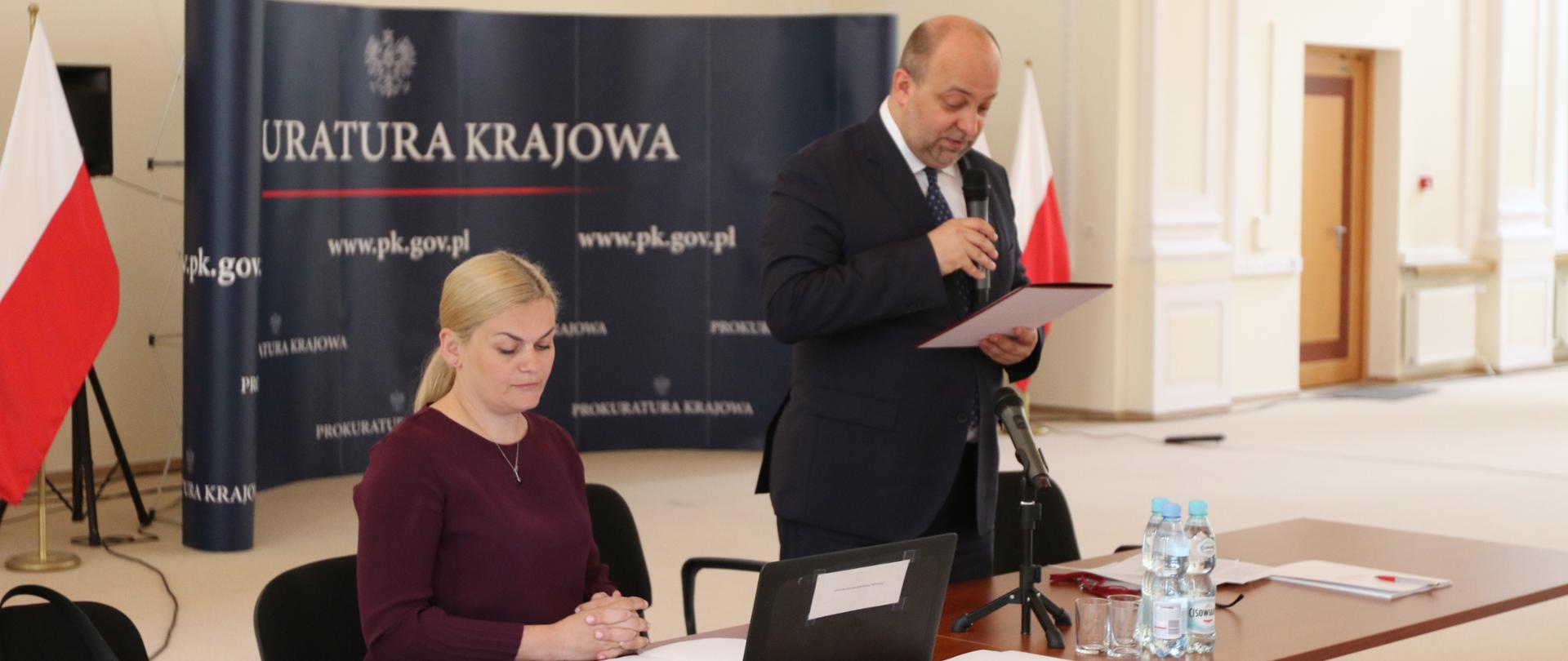 Wiceminister sprawiedliwości Łukasz Piebiak na spotkaniu koordynatorów ds. mediacji
